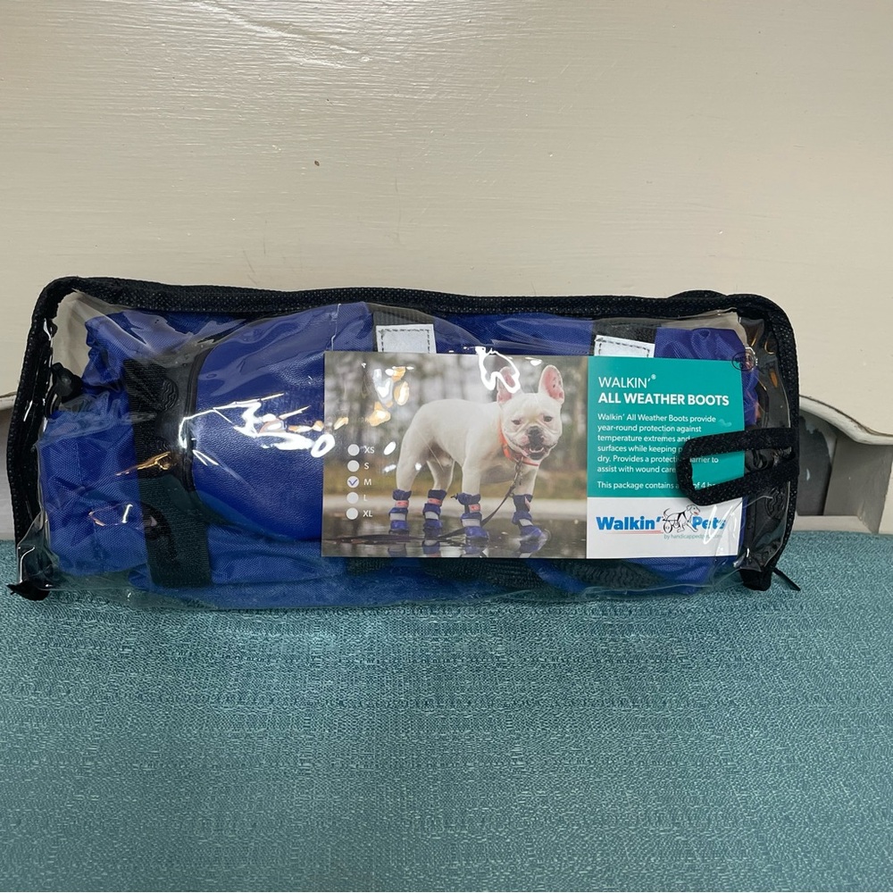 Walkin' Pets All Weather Boots Blue Size Medium